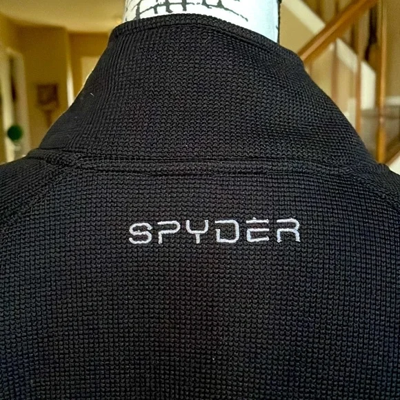 “SPYDER” FULL ZIPPER BLACK FLEECE JACKET.  SIZE L   EUC - Picture 3 of 7
